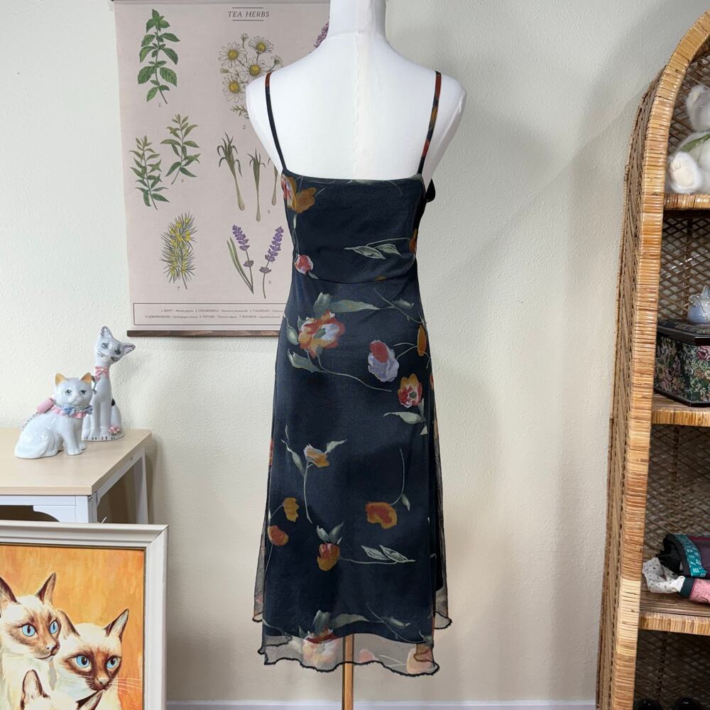 Vintage Black Floral Slip Dress - Picture 4 of 5